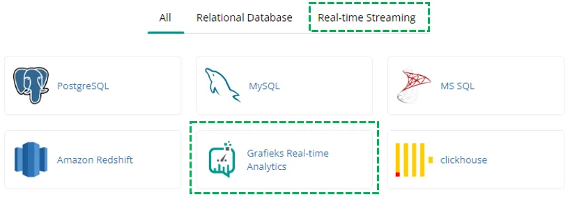Configure real-time data connection | Grafieks